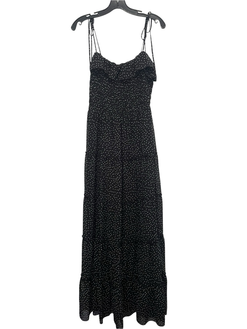And Now This Black White Polka Dot Maxi Dress Size L